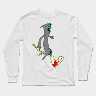 grim reaper zombie cartoon Long Sleeve T-Shirt